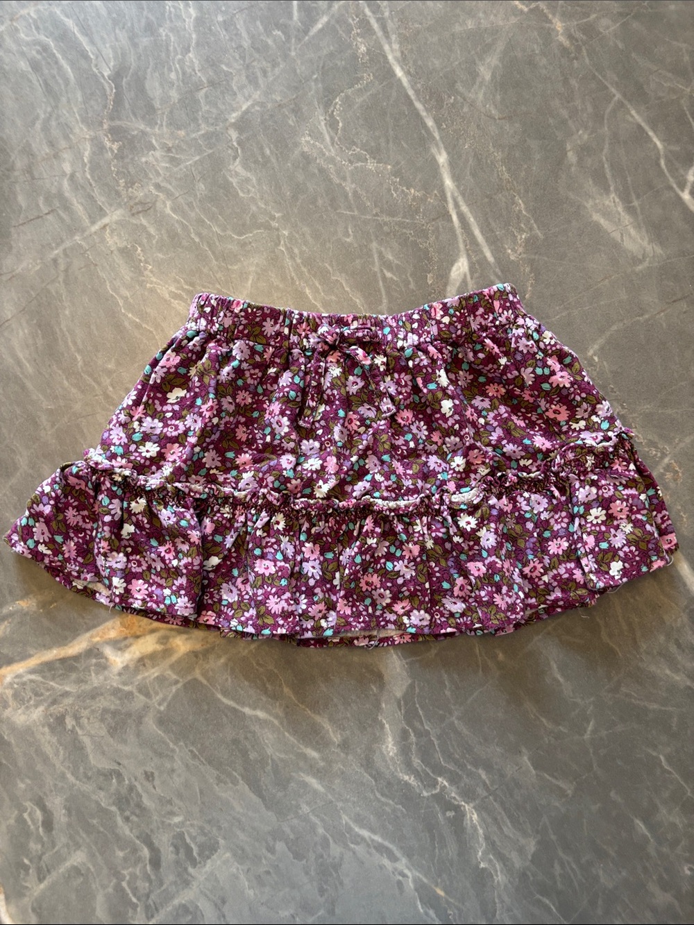 Zara Purple Floral Ruffle Skirt